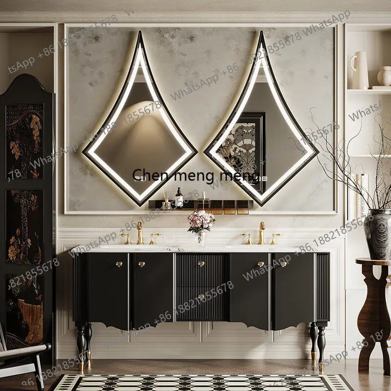 

Floor-to-ceiling French retro bathroom cabinet combination toilet washbasin cabinet