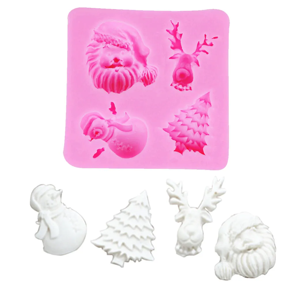 3D Santa Claus, Snow, Socks, Cake Tools Silicone Resin Molds DIY Sugar Kitchen Baking Accessories , Cake Decorating Tools M247