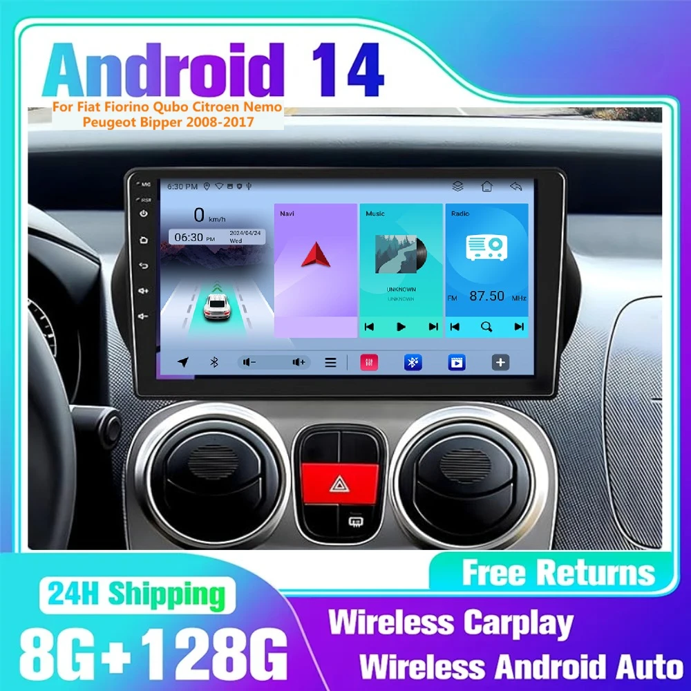 

Autoradio For Fiat Fiorino Qubo Citroen Nemo Peugeot Bipper 2008-2017 Stereo Radio Carplay Androidauto LTE/NAVI/GPS/WiFi/BT/TPMS