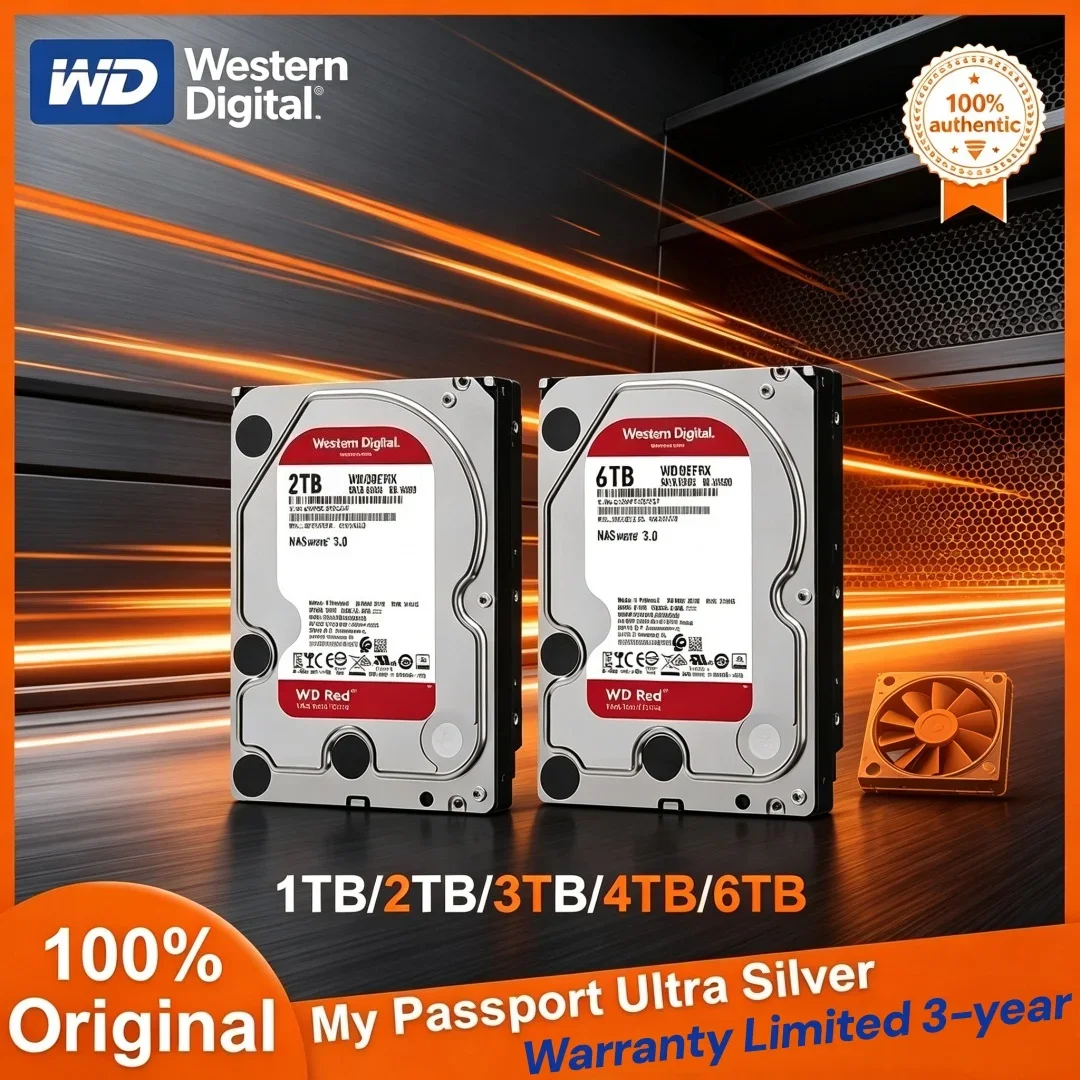 Western Digital WD Red NAS Hard Disk Drive 3.5" 6TB 4TB 2TB 1TB Internal Hard Drive 5400RPM SATA 6Gb/s 64MB Cache for Desktop