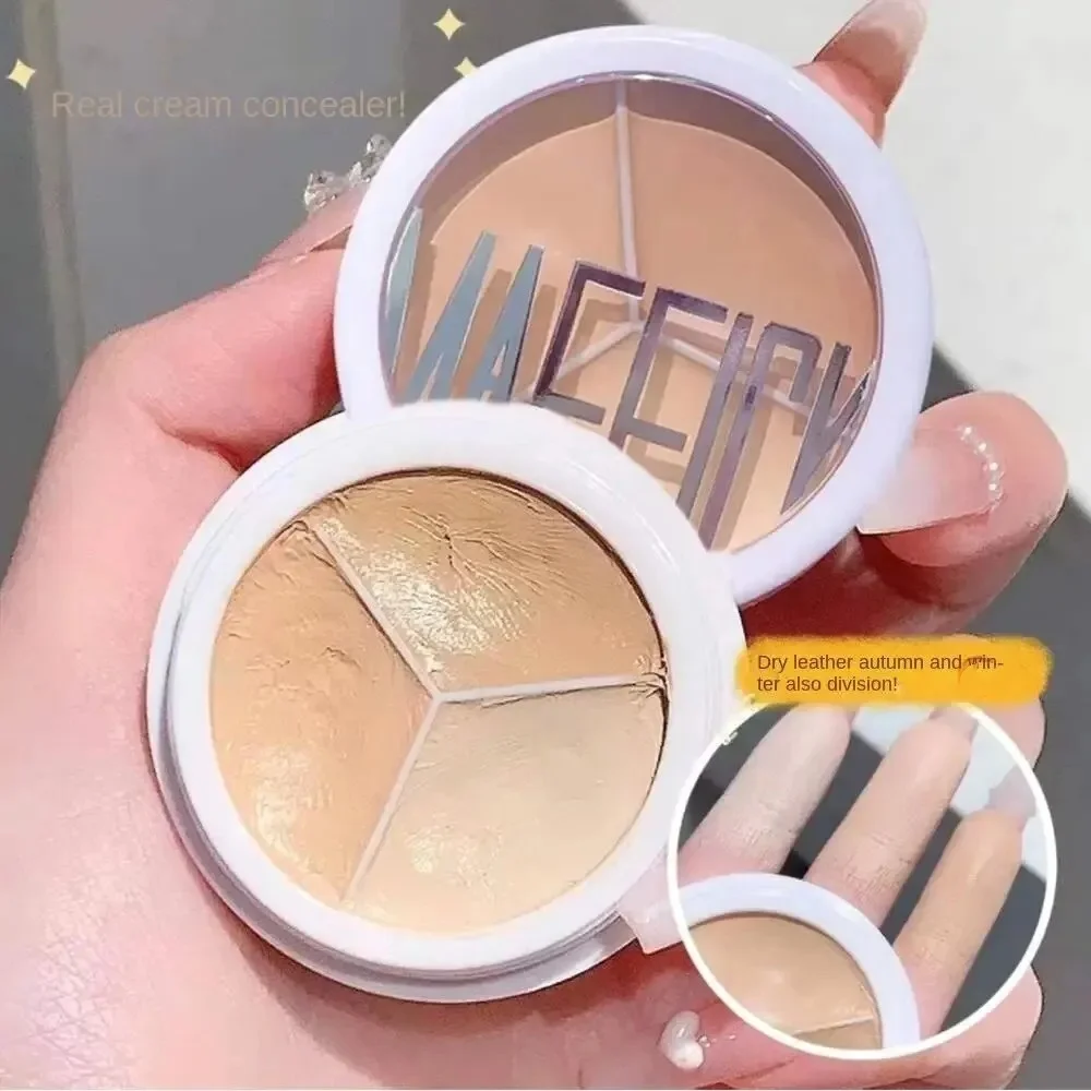 3-kleuren concealerpalet Langdurige make-up Veegvast Bedekt donkere kringen rond de ogen en gezichtscosmetica