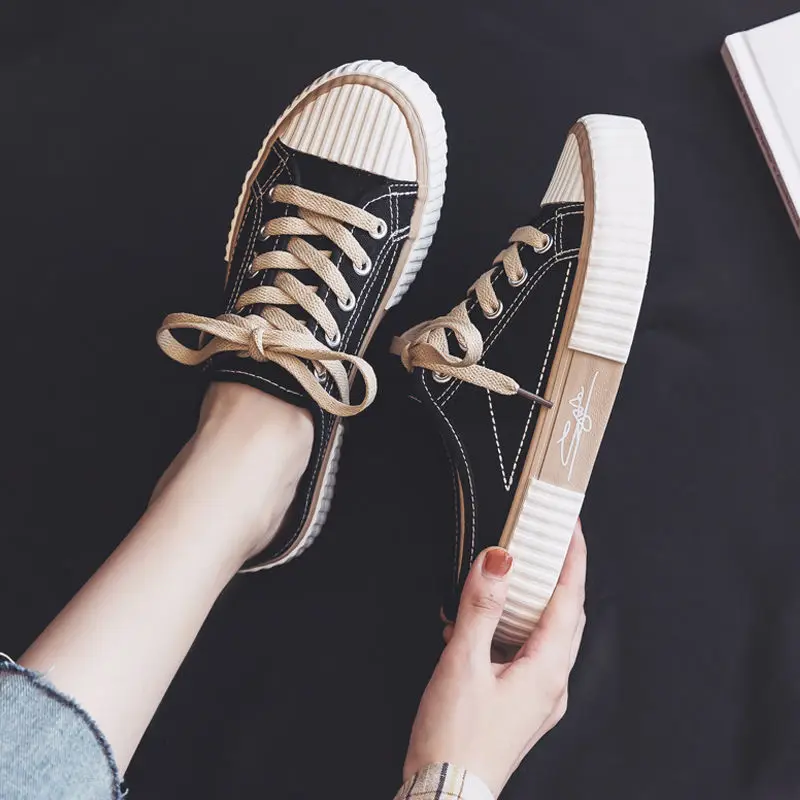 Purple Ladies Canvas Shoes Spring Woman Sneakers Shoes Girls Student Canvas Vulcanized Shoes Colorful Lace-up Female Shoes