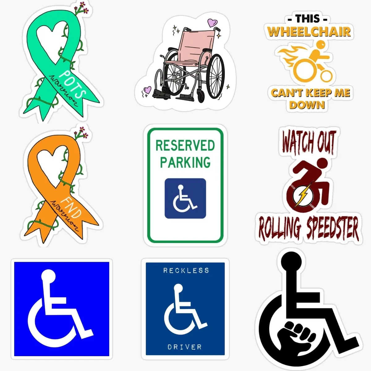 Creative Disabled Wheelchair Handicap Waterproof Accessories Sticker for Decorate Window Fridge Wall Room Car Off-road Decal