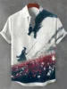 Men's Hawaiian Short-sleeved Shirt with Stylish Fighter Jet Print