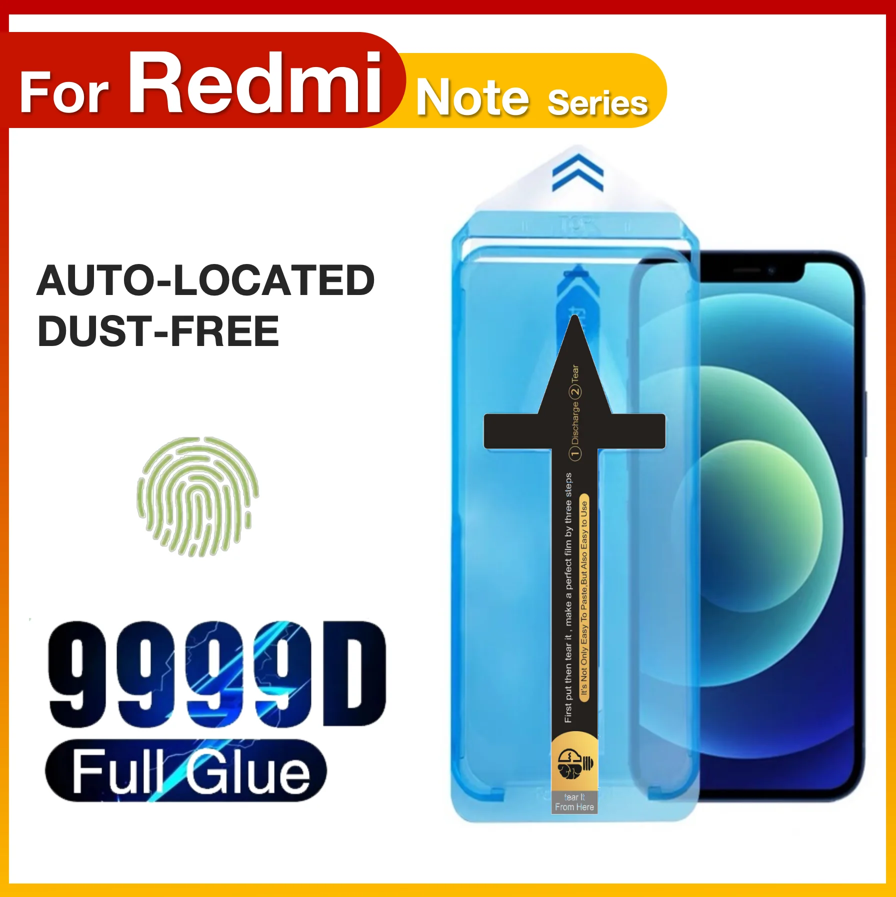 FOR Redmi Note 13 Pro 12 Turbo 11 11t 11e 10 9 9s Plus 4G 5G Tempered Glass Screen Protector Easy Install Auto-Dust Removal Kit