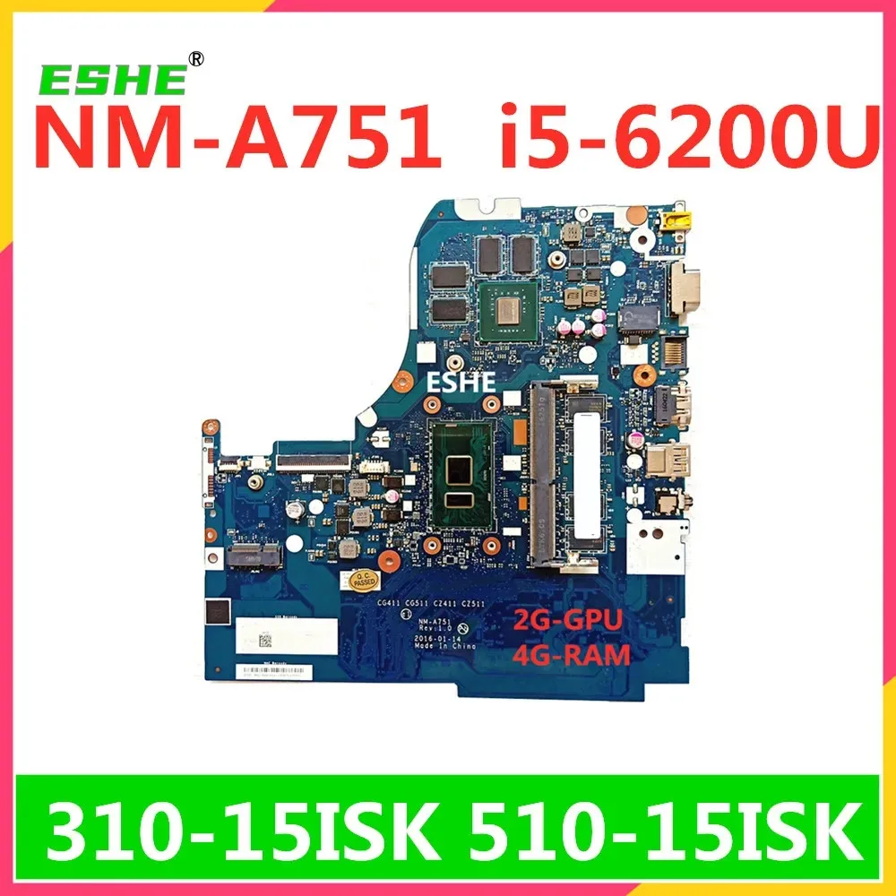 Para Lenovo 310-15ISK 310-15IKB 510-15ISK 510-15IKB placa base para ordenador portátil 5B20L35873 con i3 i5 i7 CPU GT920M 2G GPU 4G RAM NM-A751