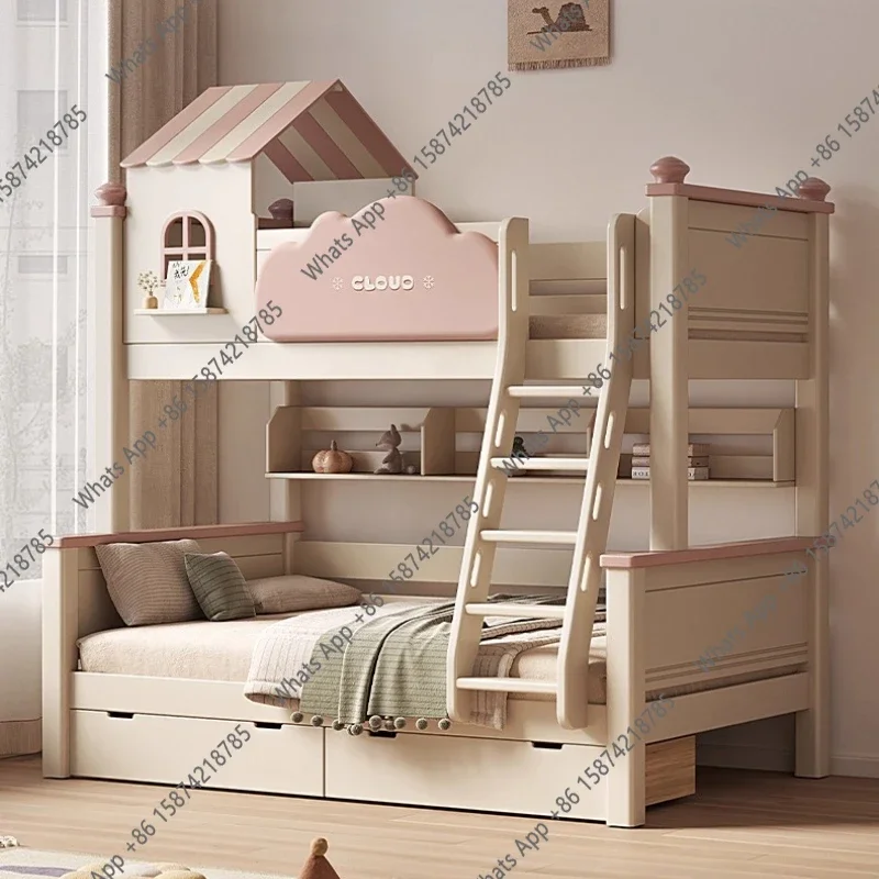 N63 120x200 135x200 150x200 160x200 cm Home Pink bunk bed 2 people Double beds with mattress bedroom beds loft bed Bedroom Furni