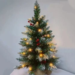 Mini albero di Natale Decorazione del festival Pigne da tavolo Strisce luminose a LED Piccoli alberi Regali Forniture per feste di festival Capodanno