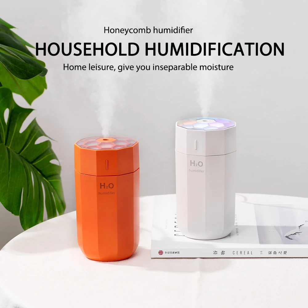 Portable 350ml Air Humidifier Aroma Oil Humidificador for Home Car USB Cool Mist Sprayer with Colorful Soft Night Light Purifier