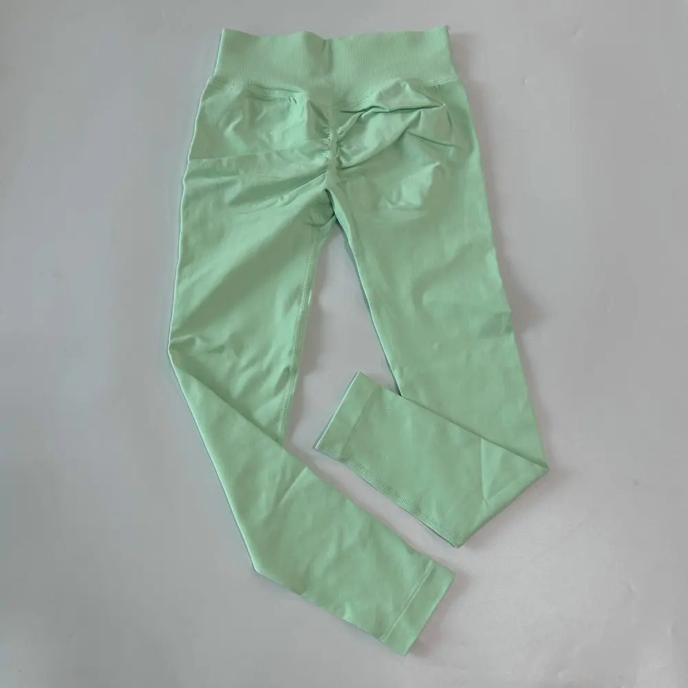 Gerippte Yoga-Leggings mit hohem Bund für Damen, Scrunch-Bauchpartie, Sport-Hose mit Naht, hochelastische Trainings-Yoga-Kleidung, Lauf- und Fitness-Strumpfhose – Detail 19