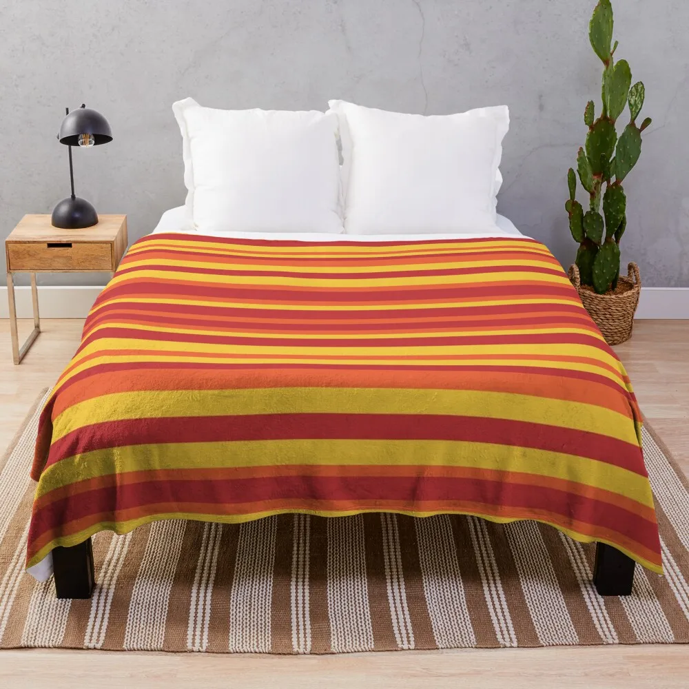 

Red Orange and Yellow Special Vintage Stripes Throw Blanket Giant Sofa Blanket Tourist Blanket