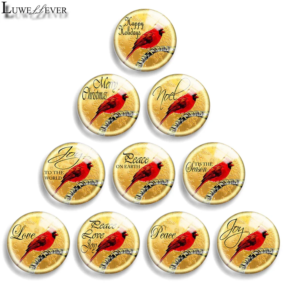 10mm 12mm 20mm 25mm 30mm 40mm 873 Retro Bird Mix Round Glass Cabochon Jewelry Finding 18mm Snap Button Charm Bracelet