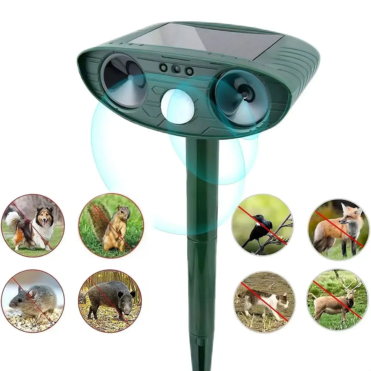 Yard Solar Ultrasonic Wild Animal Repeller IPX4 Waterproof PIR Infrared Sensor Outdoor Pest Repel Dog Cat Bird Squirrel Rats - view 3