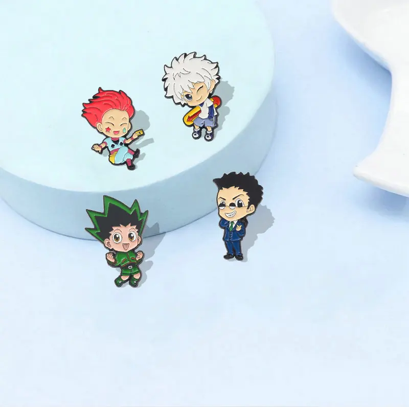 HUNTERxHUNTER Enamel Pin Custom GON Killua Kurapika Leorio Hisoka Brooch Lapel Badge Anime HxH Jewelry Gift for Fans