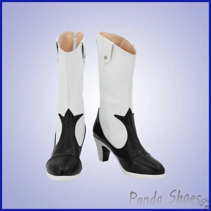 Black Butler Sebas Cosplay Shoes Anime White Boots Black Butler Evil Sebas Cosplay Costume Prop Shoes for Halloween Party