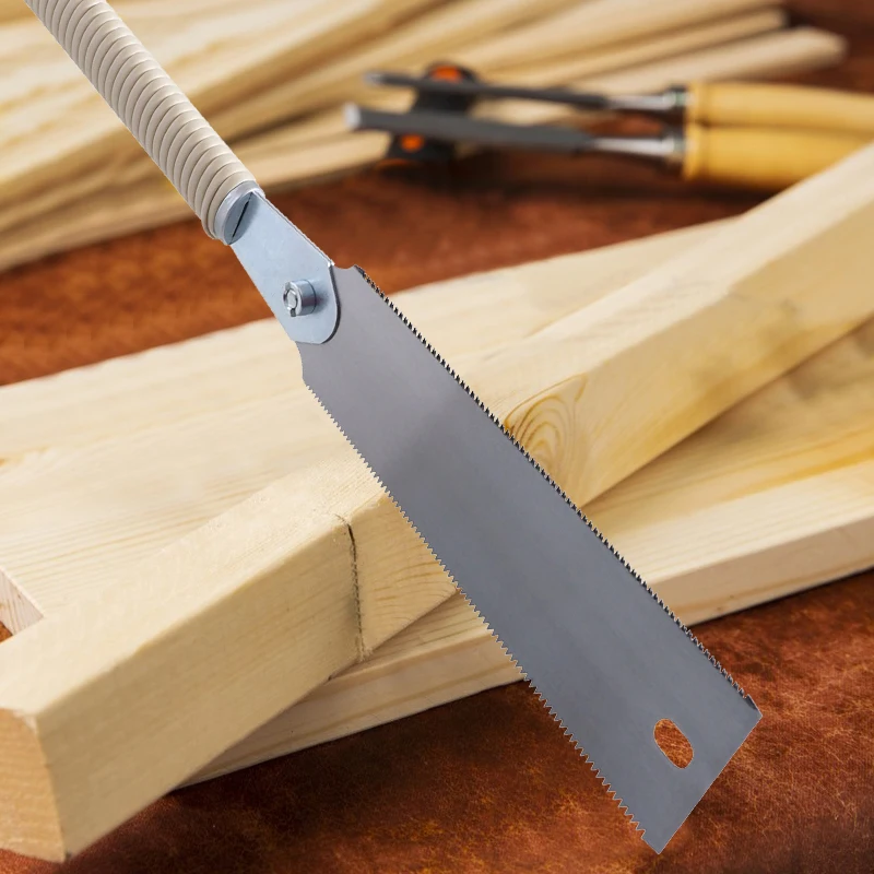 منشار يدوي ياباني SK5 شفرة منشار مرنة مزدوجة الجوانب مقطوعة من الخشب مقبض منشار سحب للخشب أدوات النجارة ذاتية الصنع