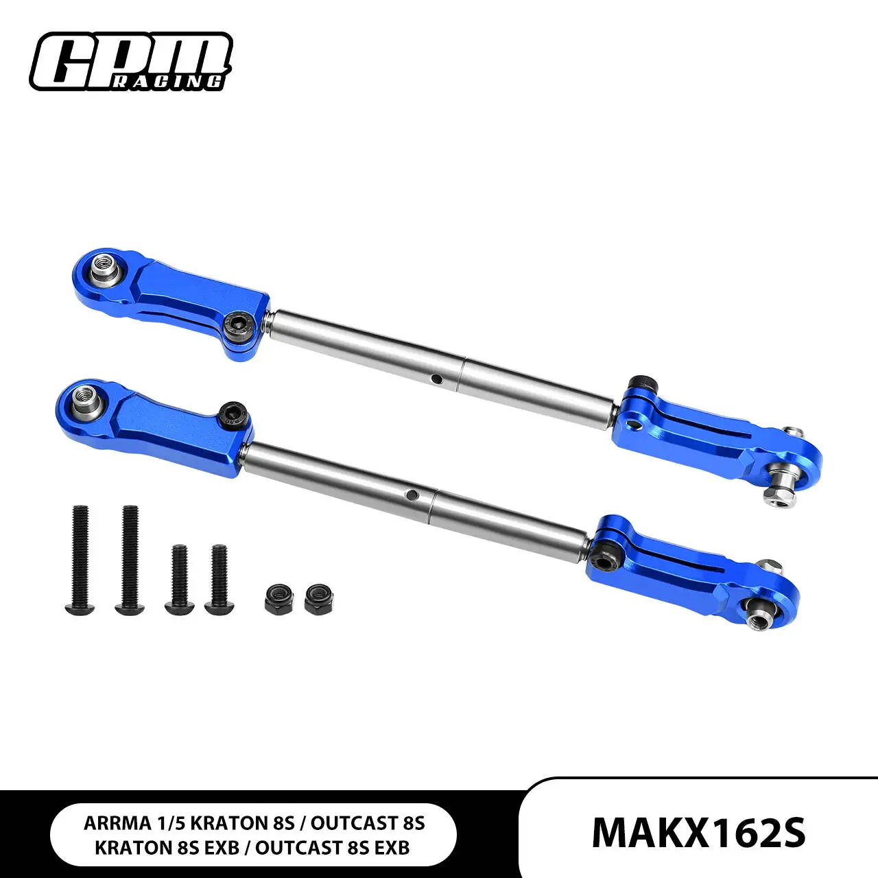 

GPM Aluminum+Stainless Steel Adjustable Front Steering Tie Rod For ARRMA Kraton 8S ARA110002T1