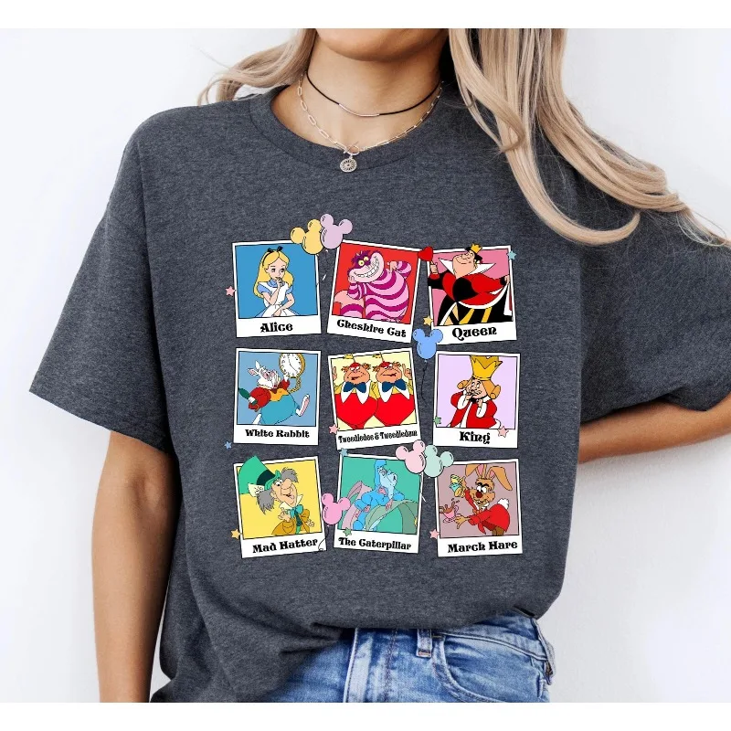 مغامرات ديزني أليس في شخصيات بلاد العجائب للجنسين أزياء غير رسمية جديدة للزوجين ملابس الشارع للرجال والنساء