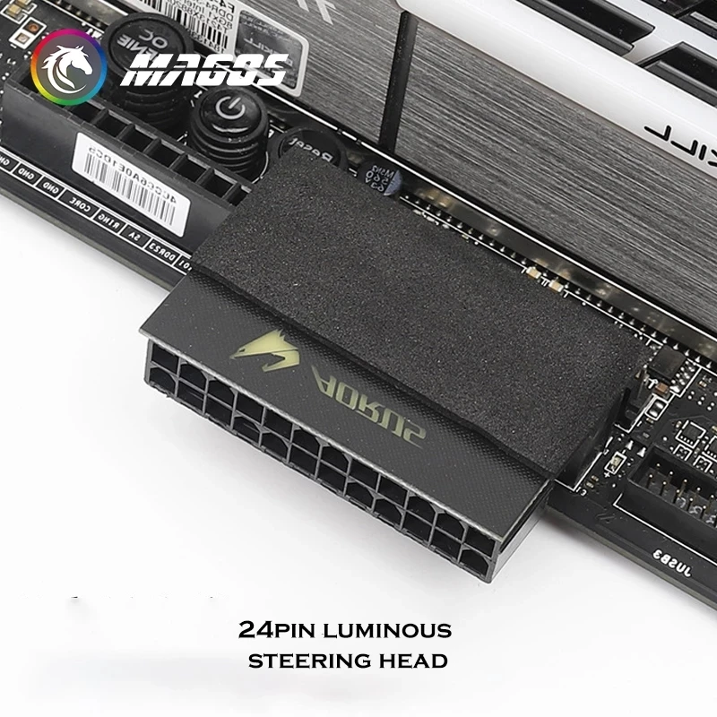 PC ATX M/B Netzteil 24Pin Kabel, 90 Grad Lenk Kopf Konverter Stecker Adapter, NETZTEIL Zurück Artefakt, ROG/AORUS/MSI