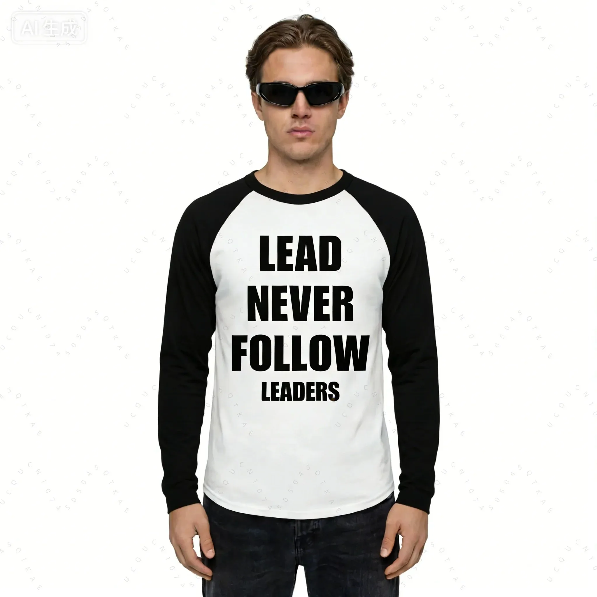 Camiseta Gráfica 3D Unissex 2026 Lead Never Follow Leaders Estilo Harajuku Streetwear Casual Gola Redonda Algodão Hip Hop