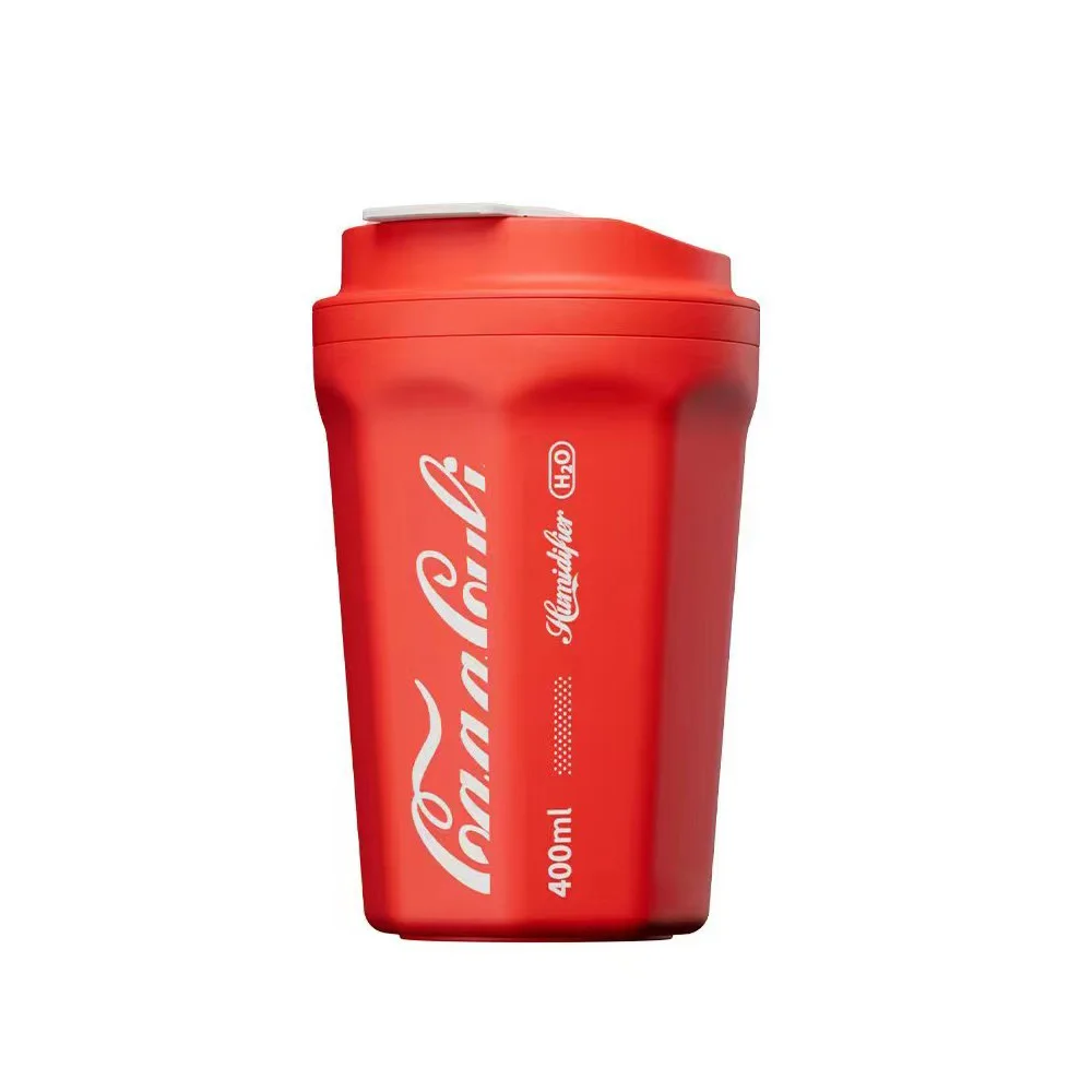 Creative Cocas Cola Cup Umidificador, Umidificador de ar de alta capacidade para casa, Carregamento USB, 400ml