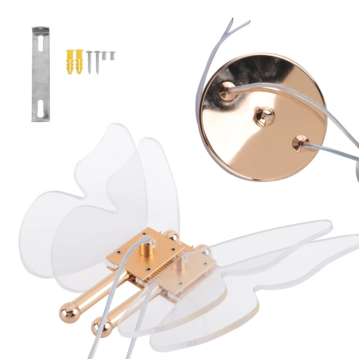 A64Z Schmetterling LED Anhänger Lichter Nordic Goldene Nacht Kronleuchter Beleuchtung für Wohnzimmer Schlafzimmer Nachttisch Lampe B