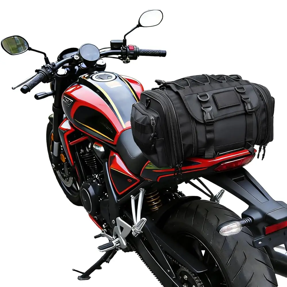 

Free Shipping Motorcycle Tail Bag – 20–26L Expandable Rear Seat Bag with Waterproof Rain Cover – Dual-Use Backpack/Handheld Lugg
