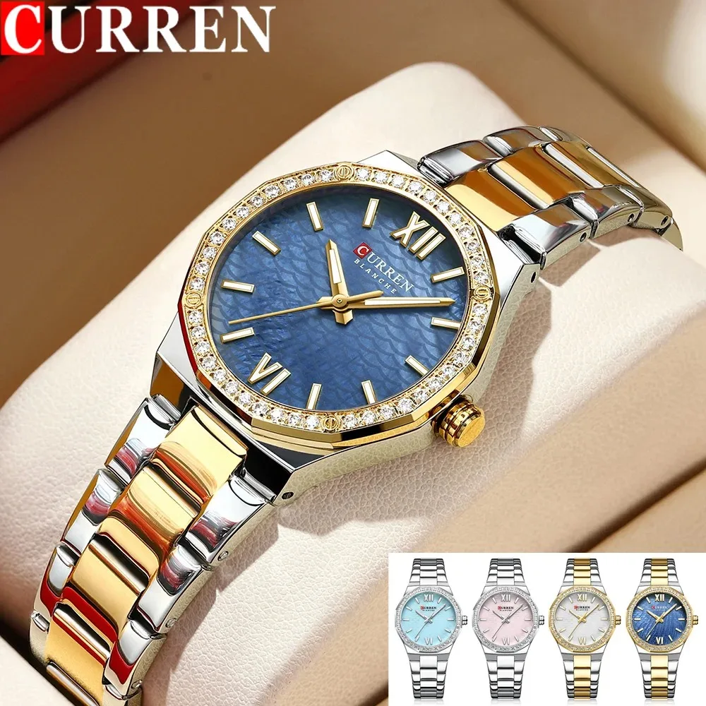 

CURREN 9103, роскошные модные изысканные женские кварцевые часы reloj de mujer, повседневные кварцевые часы со стразами, подарок для друзей