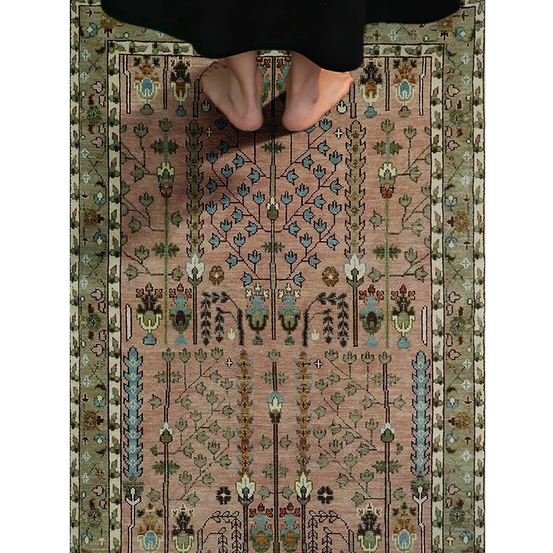 French Style Vintage Living Room Carpet Sofa Tea Table Bedside Floor Rug Washable American Style Bedroom Carpet Soft Anti-skid