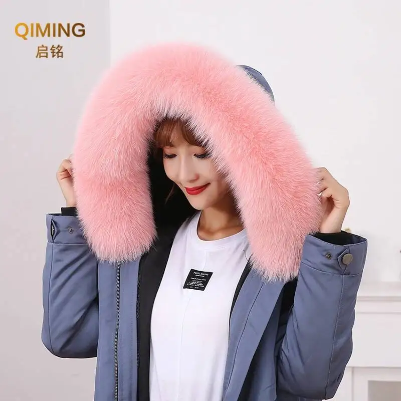 

Real Fox Fur Collar Winter Mens Russian Scarf Luxury Women Decoration Woman Shawl Neck Warm Fur Scarf Ring Shawls and Wraps