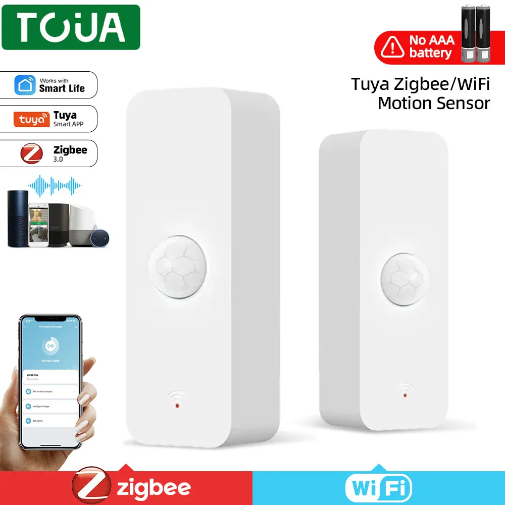 Tuya Zigbee/WIFI PIR Motion Sensor Smart Home Human Body Infrared Detector Security Smart Life Works With Alexa Google Home