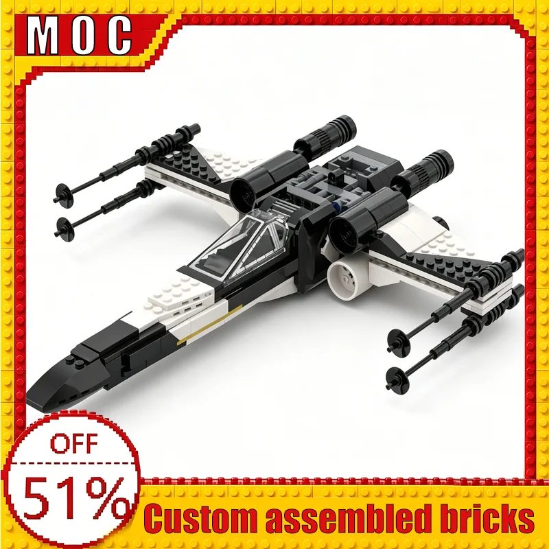 NOUVEAU 487 PIÈCES Série Guerre Technologie Personnage Guerrier T-65 X-Wing Blocs de Construction Personnalisés Modèle MOC Jouet Éducatif à Assembler Présentoir