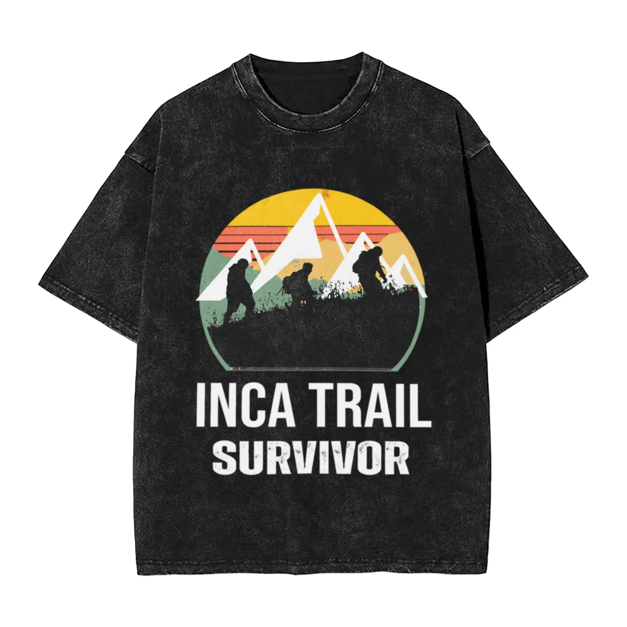Inca trail surviver  Machu Picchu-Cusco  Peru  Unique Comfort A Washed T Shirt Men's Women's Oversized Cotton Tees Tops