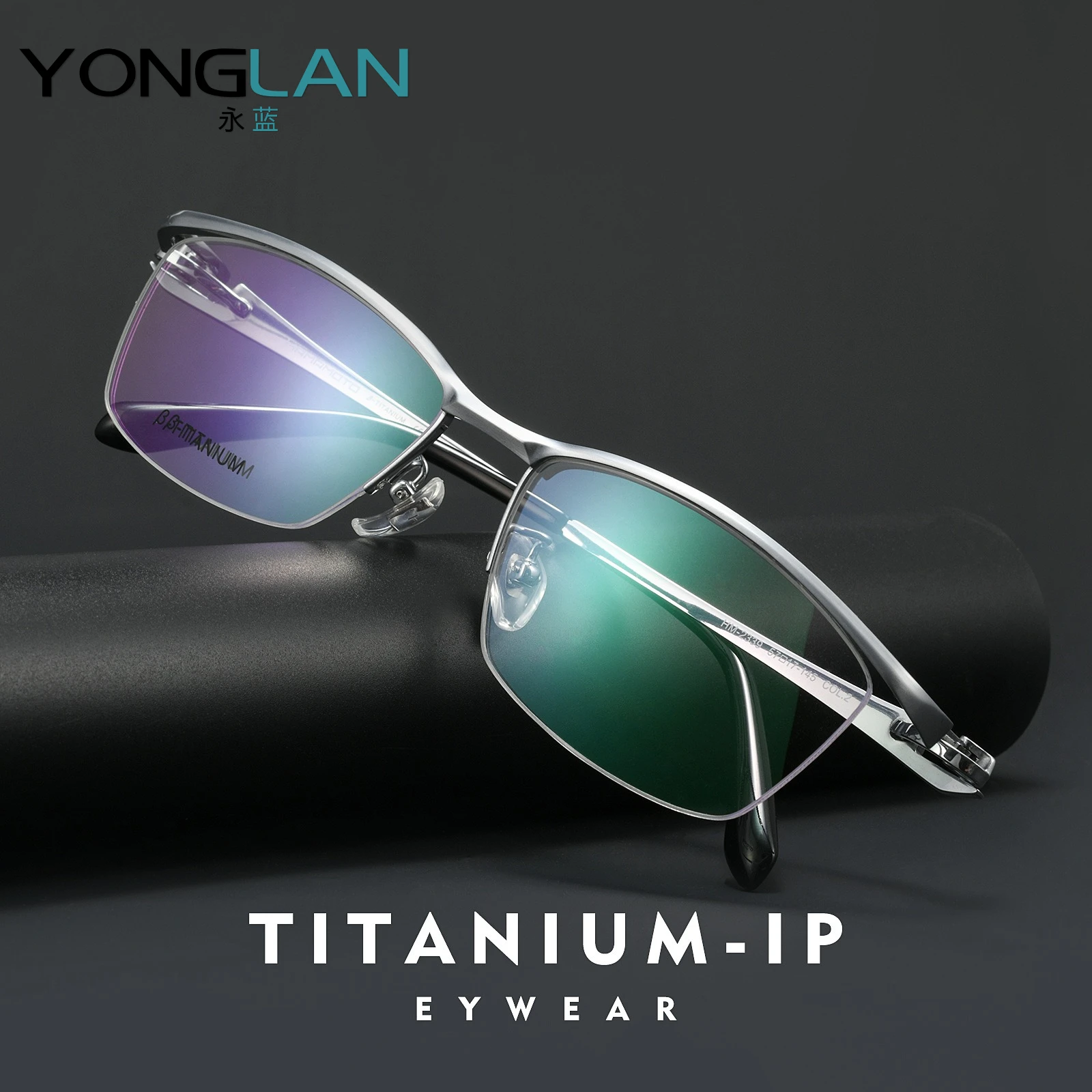 New Creative Floating Half Rim Designer Eyeglasses Frames Business Men Top Quality Pure Titanium Semi-Rimless Glasses Frames