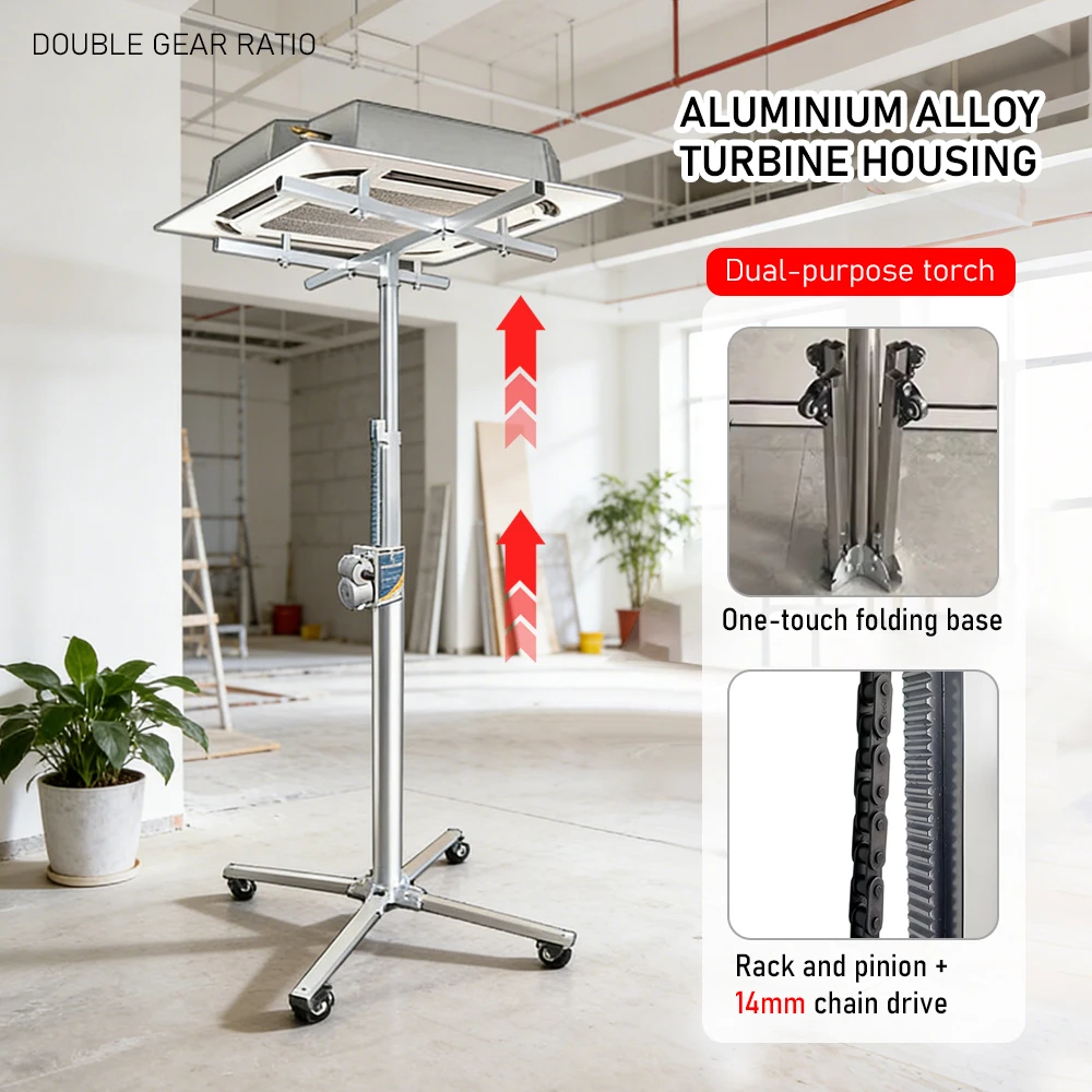 Wall Cabinet Installation Lift 4.0m Thickened Stainless Steel Stand Folding Bracket Tool for Central Air Conditioner Duct