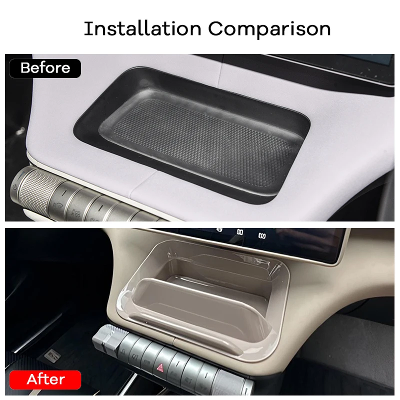 For BYD Dolphin 2021-2025  Center Console Storage Box Under Screen ABS Organizer Tray for Phone Sunglasses Wallet Keys Anti-Slip