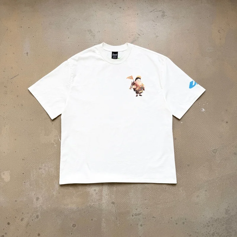 White Saint Graphic Tee High-Street Round-Neck Casual 100% Cotton Men's & Women's Oversized Short-Sleeve T-Shirt