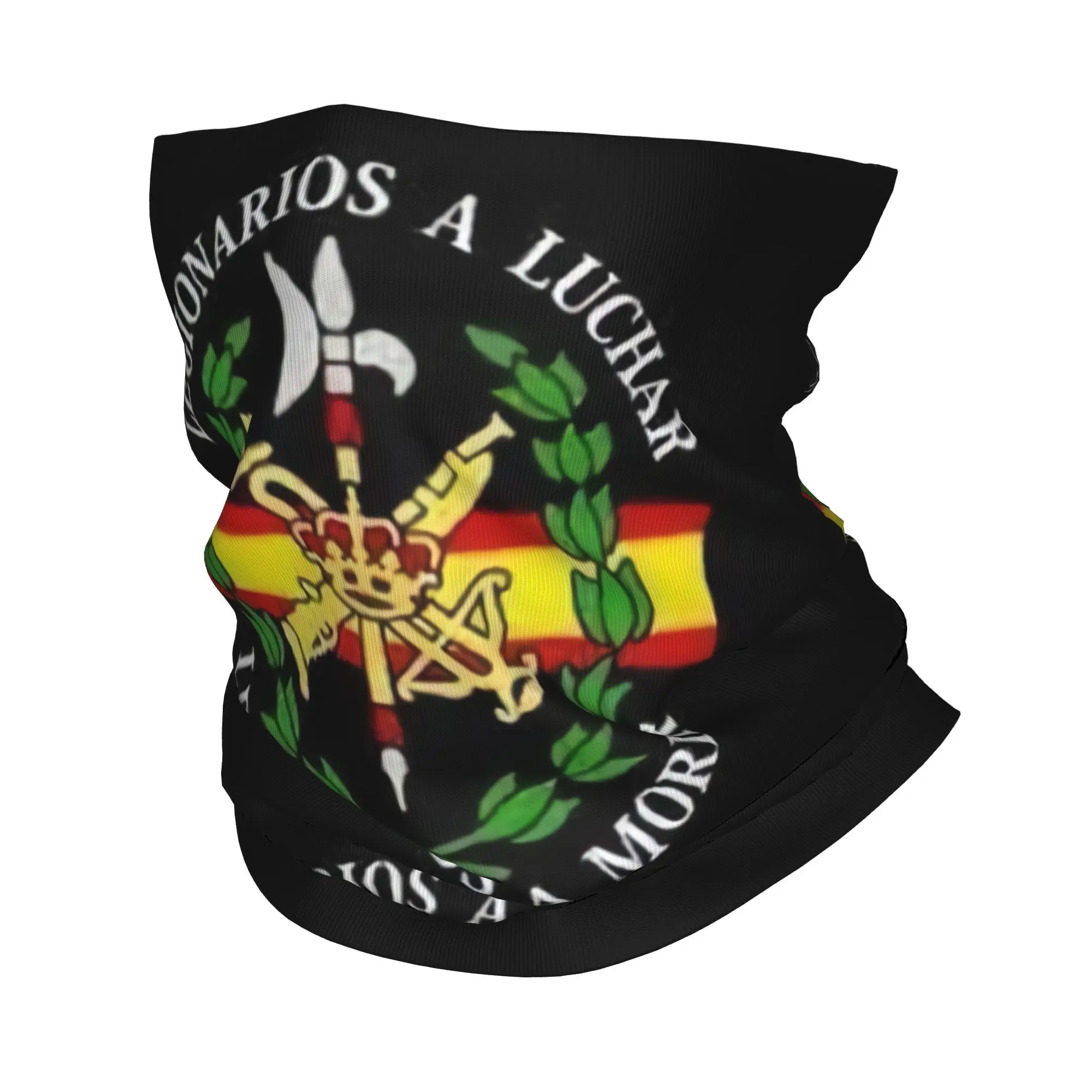 Custom Spanish Legion Bandana Neck Gaiter Windproof Face Scarf Cover Women Men Coat of Arms of Spain Headwear Tube Balaclava