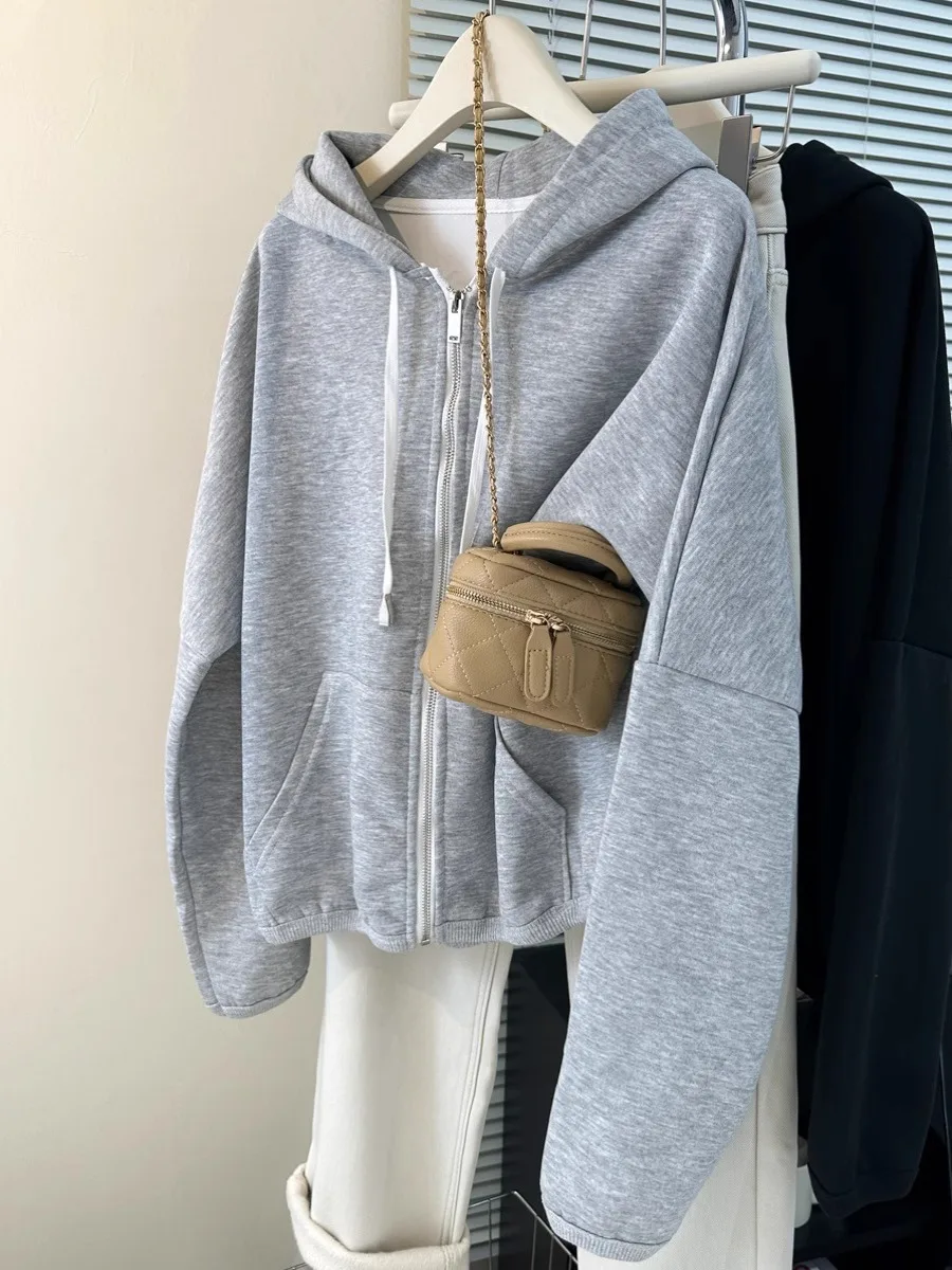 

Худи свободного кроя женское, осенне-зимнее, новинка, бренд GIMA, модель ort Coat, маленький размер, модное повседневное, на молнии, с декоративными элементами