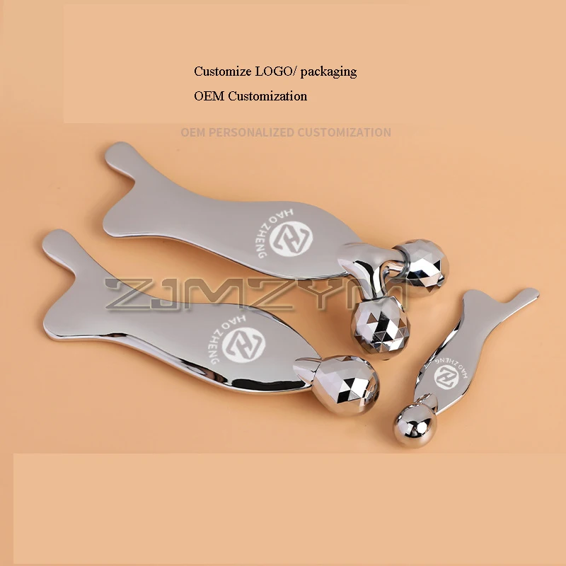 ثلاثية الأبعاد الأسماك جواشا مجلس الوجه الأسطوانة الفولاذ المقاوم للصدأ مدلك الخامس شكل شد الوجه ثبات عيون الجسم الجمال جهاز تدليك