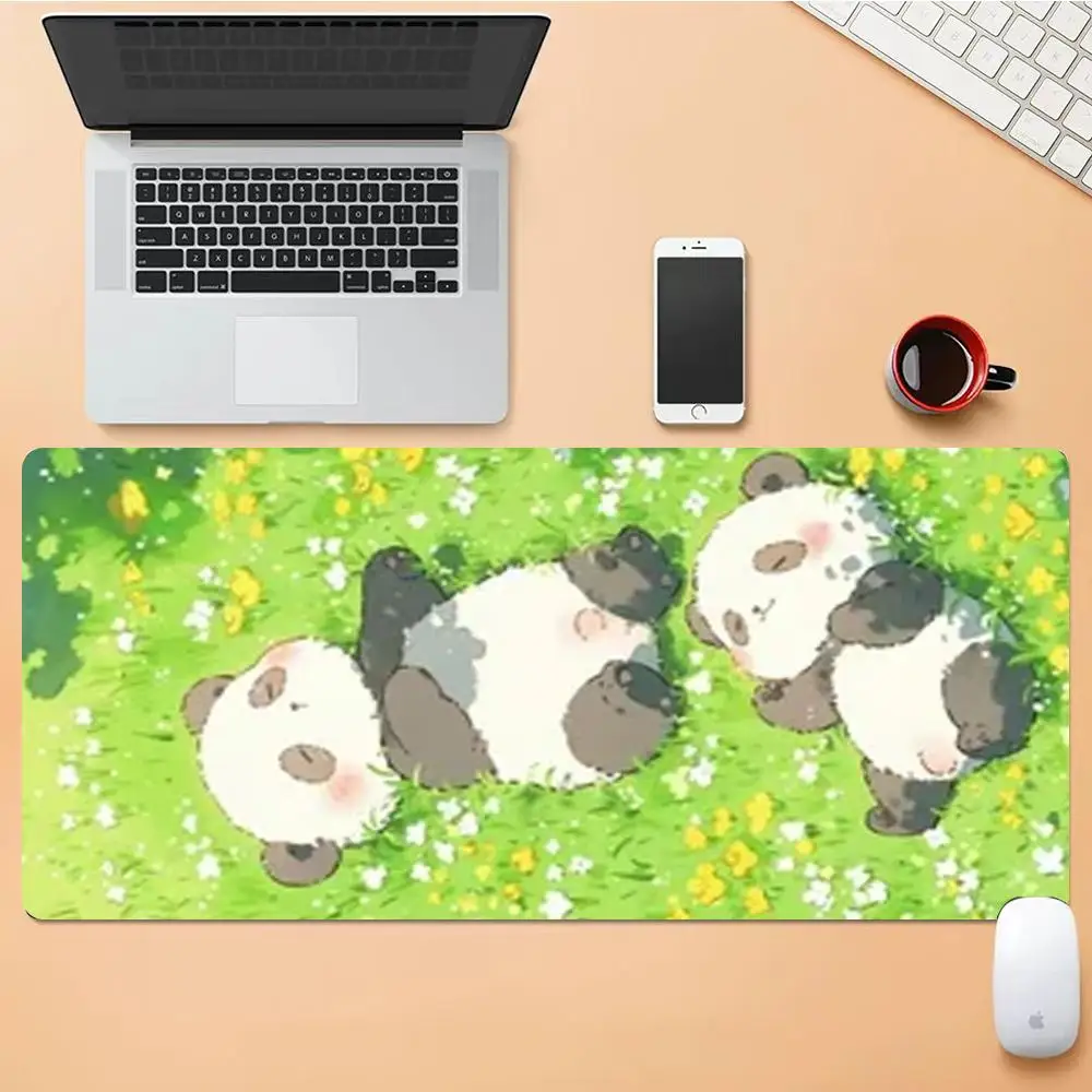 

Cartoon Panda Mouse Pad Desk Mouse Pad Cute HD Desk Pad Extended Gaming Keyboard Mats Large XXL Gamer Mousepad 90x40