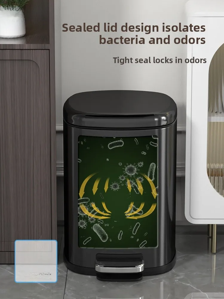 

Large Capaci Stainl Steel Foot Pedal Tra Can for Kitchen Living Room Batoom Home Use Commercial Use New 2025 Model