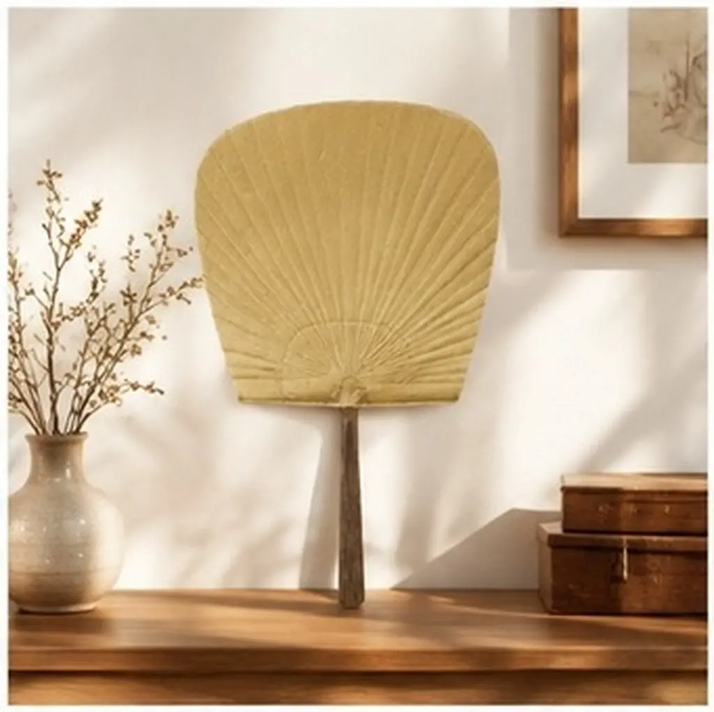 1Pcs Japanese Art Fan Premium Bamboo and Paper Retro Circular Fan for Family DIY Craft Decorative Wall Hanging Ornament