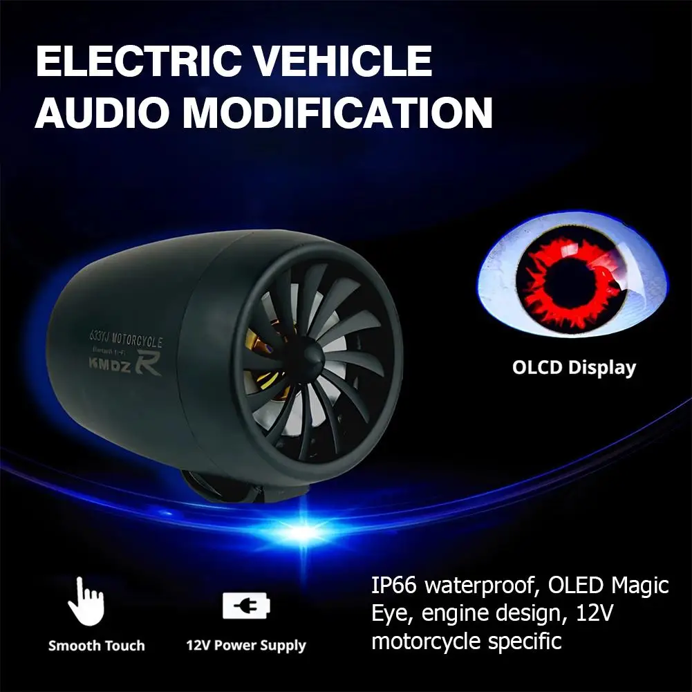 

Motorcycle Bluetooth Speaker With Big Eye Display Screen Stereo Personalized Led Modified Vehicle Speaker Electric Hi-fi Au R4f3