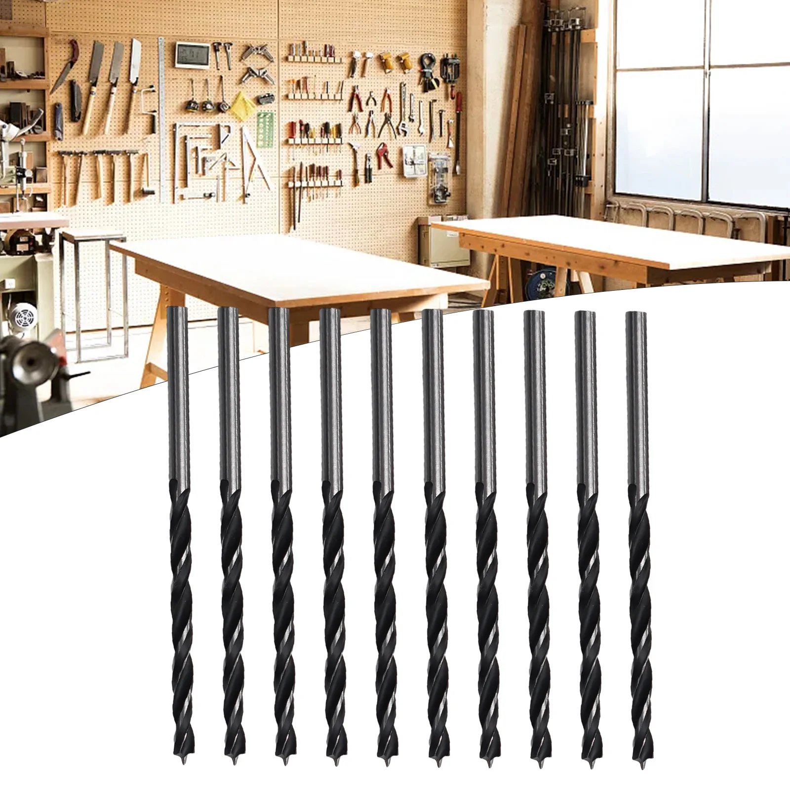 10 Stuks 58mm Lengte Boren 3mm Diameter Precisie Houtbewerking Boor Met Center Point Pack Power tool Vervangende Onderdelen