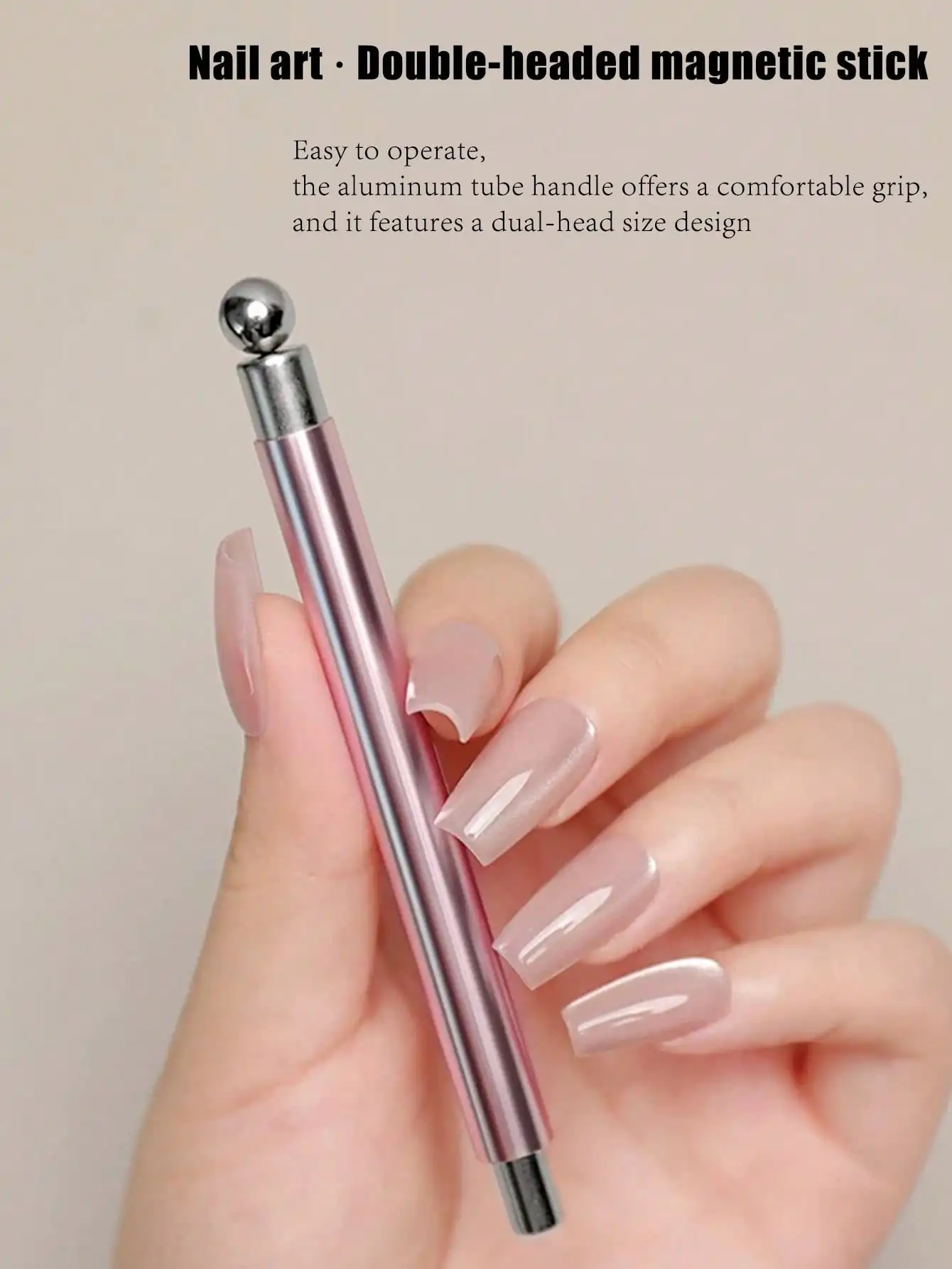 2-In-1 Cat Eye Nail Art Magnet Tool Set, Multi-Functional Strong Magnetic Cat Eye Gel Nail Polish Steel Ball Suction Cup Nail Art Design Accessories, Wooden Tools For Home DIY & Salon