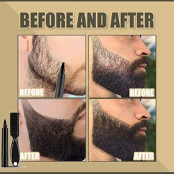 Pluma de barba impermeable, lápiz de relleno y cepillo, potenciador de barba, reparación duradera, herramientas de modelado para colorear bigote, lápiz para el cabello