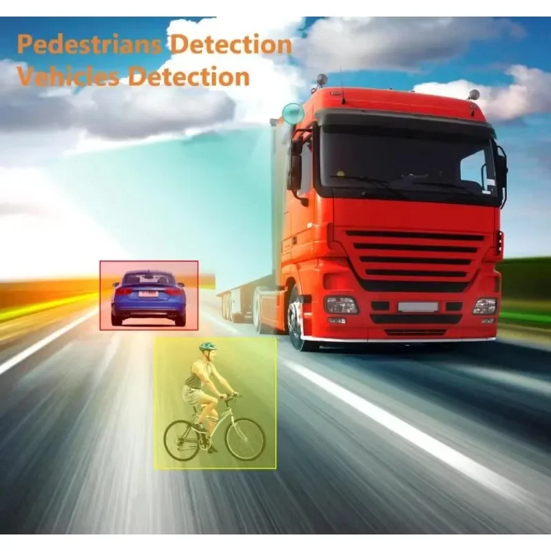 Bus 7 Inch Truck DVR Camera System Pedestrian Vehicle Blind Spot Detector Safety System Truck BSD AI Camera