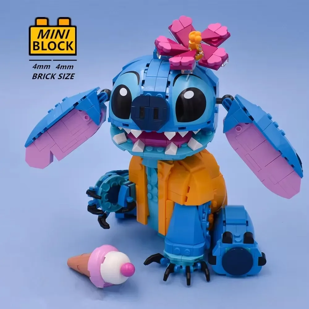 Miniso Disney Aliens Monsters Cute Cartoon Stitch Display Decoration Model Building Blocks Bricks Kid Toys Game Gift Birthday