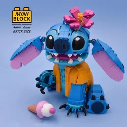 Nette Cartoon Raum Aliens Monster Display Dekoration Set Mini-Blöcke Modell Bausteine Ziegel Kind Spielzeug Spiel Geschenk Geburtstag